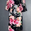 Calvin Klein Black & Pink Floral Party Formal Sheath Dress Womens Large Photo 0