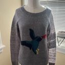 Woolrich  wool blend sweater in frost grey duck design size S Photo 0