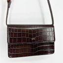 JW Pei  Julia Crossbody Bag Vegan Leather Croc Embossed in Dark Brown Photo 3