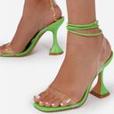 EGO heel sandals with ankle tie transparent upper Size 6.5 Photo 2