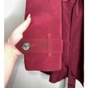 London Fog  Belted Trench Coat Burgundy/Red Size Large Water Resistant Photo 2