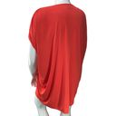 Natori  Womens Size S Top Oversized V Neck Slouchy Ruched Sleeves Coral Pink Photo 5