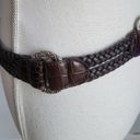 Brighton , New, Leather Stretch Brown Braided O-Ring Concho Belt, Size 34 Photo 6