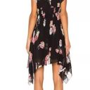 Ulla Johnson Luisa Silk Georgette Dress Noir Black Pink Floral Asymmetric Size 2 Photo 2