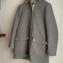 J.Crew  Mercantile Vail Faux Fur Gray Wool Parka Coat sz 6 Photo 4