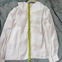 New Kawaii White Button Up Peter Pan Collar Lyocell Blouse Size Medium Photo 10