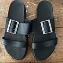 Sorel Roaming Slide Black Two Strap Slip On Sandal Silver Buckle Photo 1