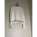 CAbi  Cardigan Sweater Womens M Ivory Gabrielle #284 Beaded Ruffles Waffle Knit Photo 2