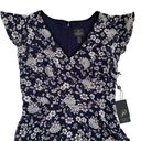 Adrianna Papell  Dress Ditsy Navy Ivory Petunia Tiered Cap Sleeve Dress Size 4 Photo 14