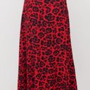 Abound  Women's Red Black Animal Print Flare Midi Skirt Size S Photo 2