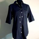 Billy Reid | blue asymmetrical placket button down shirt Photo 0