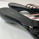 Tommy Hilfiger  leather slide sandals women's 9.5 black straps low platform heel Photo 9