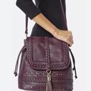 JustFab Colby Shoulder/CrossBody Bag Purse Plum purple faux leather braided detail Photo 0