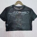 Ed Hardy NWOT  Dragon Cropped Baby T-Shirt Women's Black Mesh Size 3X Photo 2