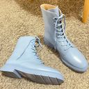 Stuart Weitzman McKenzee Cornflower Blue Combat Boots NWT Photo 5