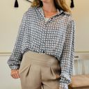 Houndstooth Vintage David Matthew’s Silk  Button Down Photo 2