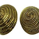 Gold Tone Spiral Rope Dome Oval Shape Clip Photo 0