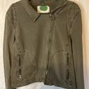 Anthropologie  Moto Jacket Green size X-Large Photo 3