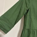 Tuckernuck  royal poplin shirt dress 3/4 sleeve Charlie green color button Photo 3