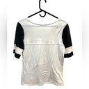 Lululemon  BLACK AND CREAM MESH SLEEVE JERSEY STYLE TOP Photo 1