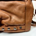 Kooba  Caramel Brown Leather Satchel Hobo Shoulder Bag Medium Zip Closure Studded Photo 8