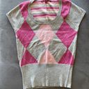 J. J. Basics Vintage y2k argyle pink and grey vest size small Photo 0