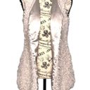 Daytrip  MEDIUM Silver Lining Hidden Front Hooks Closure Faux Fur Sherpa Vest Photo 4