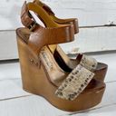 Lanvin Paris Lanvin Wooden & Snakeskin Leather Wedge Heels Photo 2