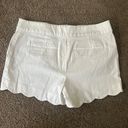 The Loft  White Scalloped Shorts Photo 1