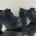 Soda Vintage Y2K Black Faux Leather Chunky Platform Lace Up Heeled Oxford Shoes Photo 3