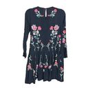 Wish Chic  Women's Relaxed Floral Embroidered Black Drop Swing Dress Tunic Sz M Photo 3