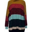 Farm Rio  Anthropologie Women XS Sweater Dress Metallic Rainbow Striped Mock Neck Photo 0