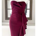 Dress the Population  Liv Strapless Ruffled Dress, Burgundy Size S New w/Tag Photo 4