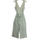 Antonio Melani  Linen Blend V Neck Sleeveless Tie Waist Jumpsuit Mint Size 10 Photo 2