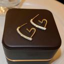 18K Gold Plated CZ Cubic Zirconia Love Heart Stud Earrings for Women Photo 0