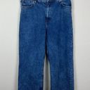 Mango MNG Denim Jeans Womens 14 Blue High Rise Wide Leg Baggy Frayed Hem Cotton Denim Photo 0