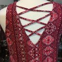 Pink Rose  Graphic Boho Trapeze Dress Size Medium Photo 3