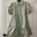 TCEC | NWOT | Puff Shoulder Shirt Dress | M | Sage | CD01967 Photo 0