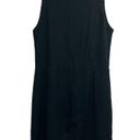 Jason Wu  Linen Blend Shift Dress Black 12 Sleeveless Palm Floral Embroidered Photo 4