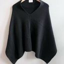 Pamella Roland 100% Cashmere Sweater Poncho Made in Italy Luxury Designer OS Black Size M Photo 0