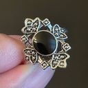 Onyx Vintage black  silver plated woman ring size 6.5 Photo 4
