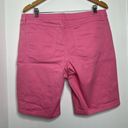 Riders By Lee  Pink Denim Jean Shorts Mid Rise Bermuda Length Women’s Size 18 M Photo 2