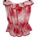 Chris & Carol  Red & White Ruffled Strapless Tank Top Size Small Photo 2