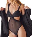 We Are HAH  Key To Ur Heart Sheer Mesh Bodysuit Cut Out Side In Noir/Black XS NWT Photo 0