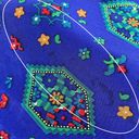 Vintage Blue  Scarf Floral Geometric Pattern Long Rectangular Unique Retro Fun‎ Photo 3