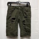 Bermuda Sws X London Shorts Women Size 1 27  Low Rise Green Denim Jean BKJ-C Photo 1