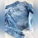 Celebrity Pink Stretch Denim Jean Jacket Size Medium Cropped Lightweight Spring Photo 7