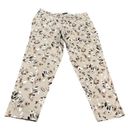 Lane Bryant  Womens Floral Pants Zip Boyfriend Fit Tan Black Pockets size 20 Photo 0