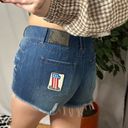 Harley Davidson  Distressed Denim Shorts Dark Wash Patches Photo 1