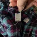 Carole Hochman  Heavenly Soft Blue Purple Plaid Fleece Button Down Pajama Set Photo 3